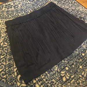 Zara suede fringe miniskirt.