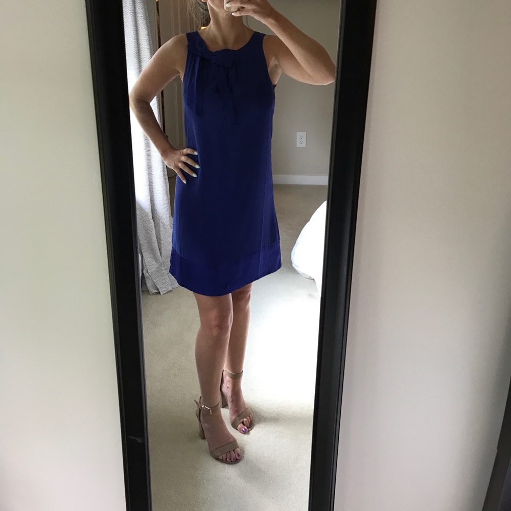 Blue shift dress w/ bow by neckline by H&M