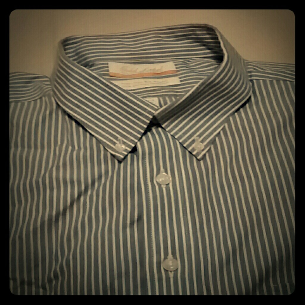 Roundtree & Yorke Gray striped dress shirt 18/33