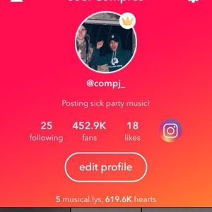 450k follower musically
