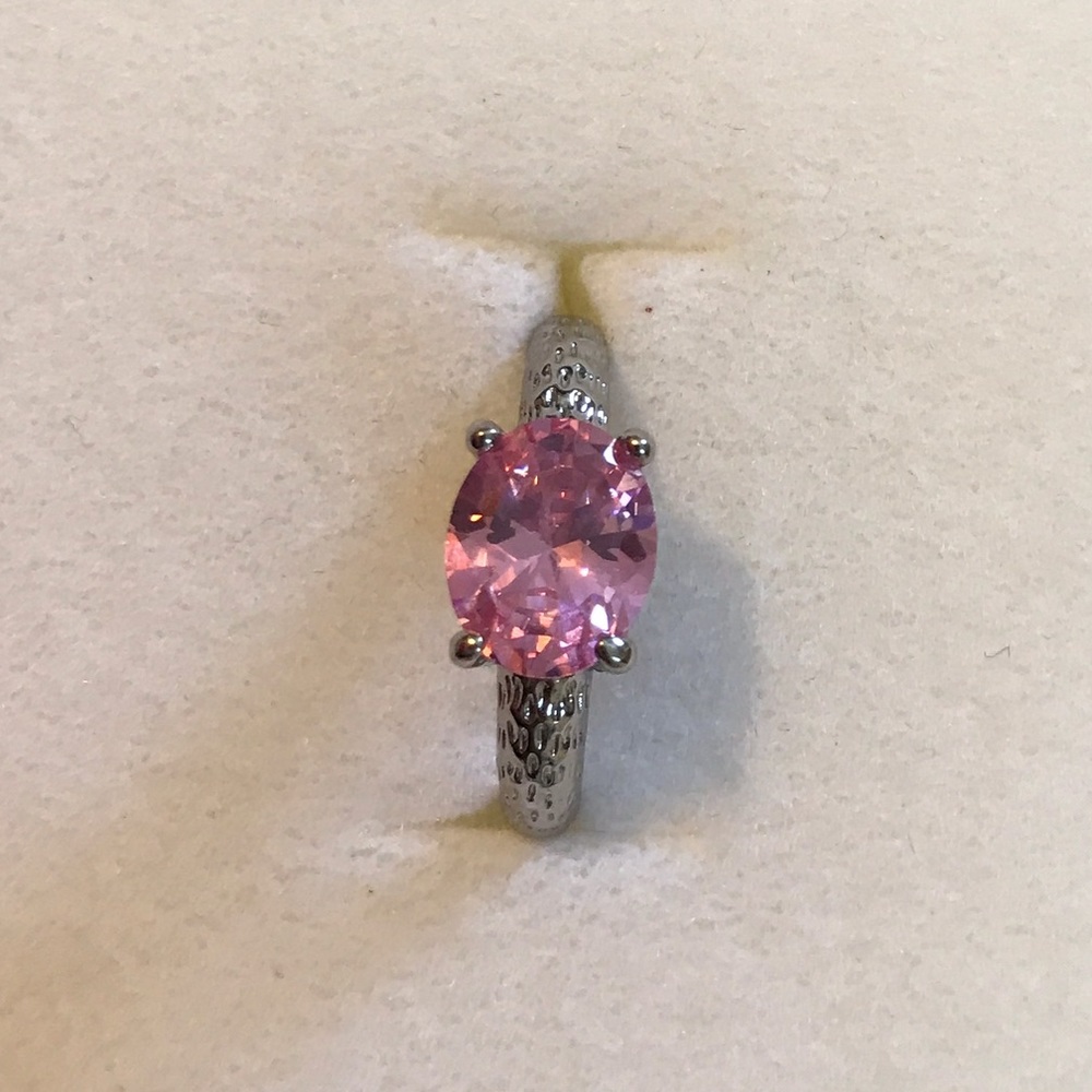 Gorgeous pink and silver ring.