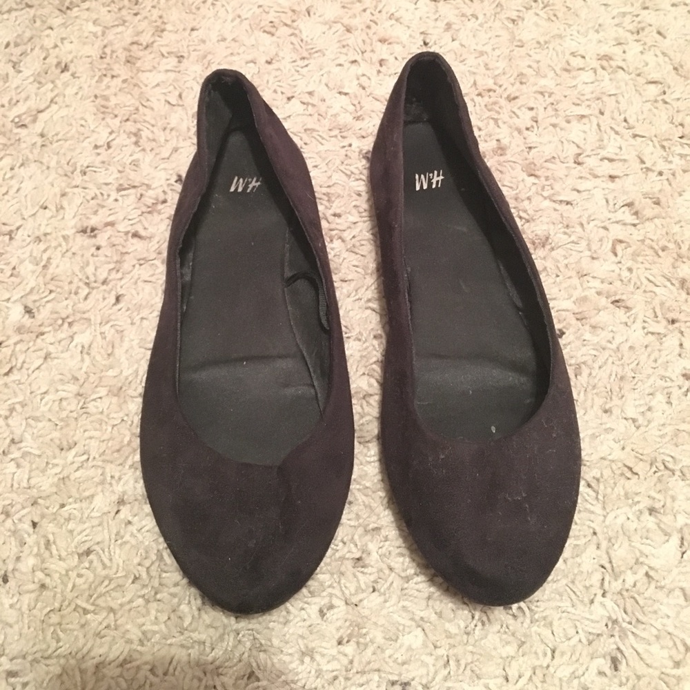 H&M black suede flats