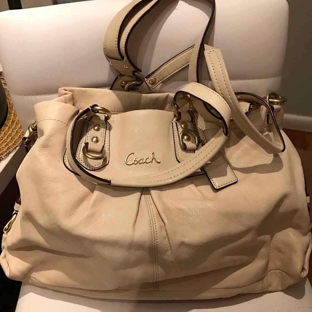 Coach soft ivory leather bag