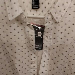 Large woven button up short sleeve