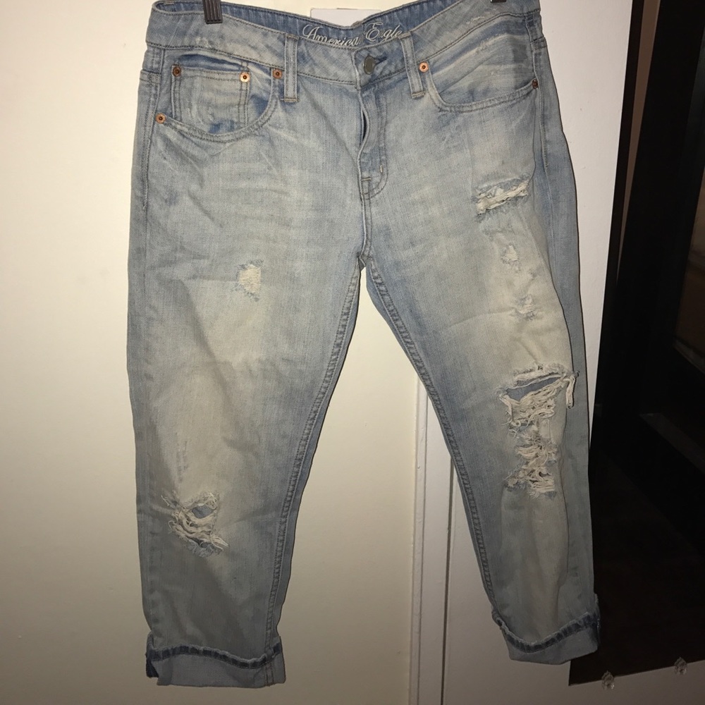 American Eagle boyfriend style ripped jeans