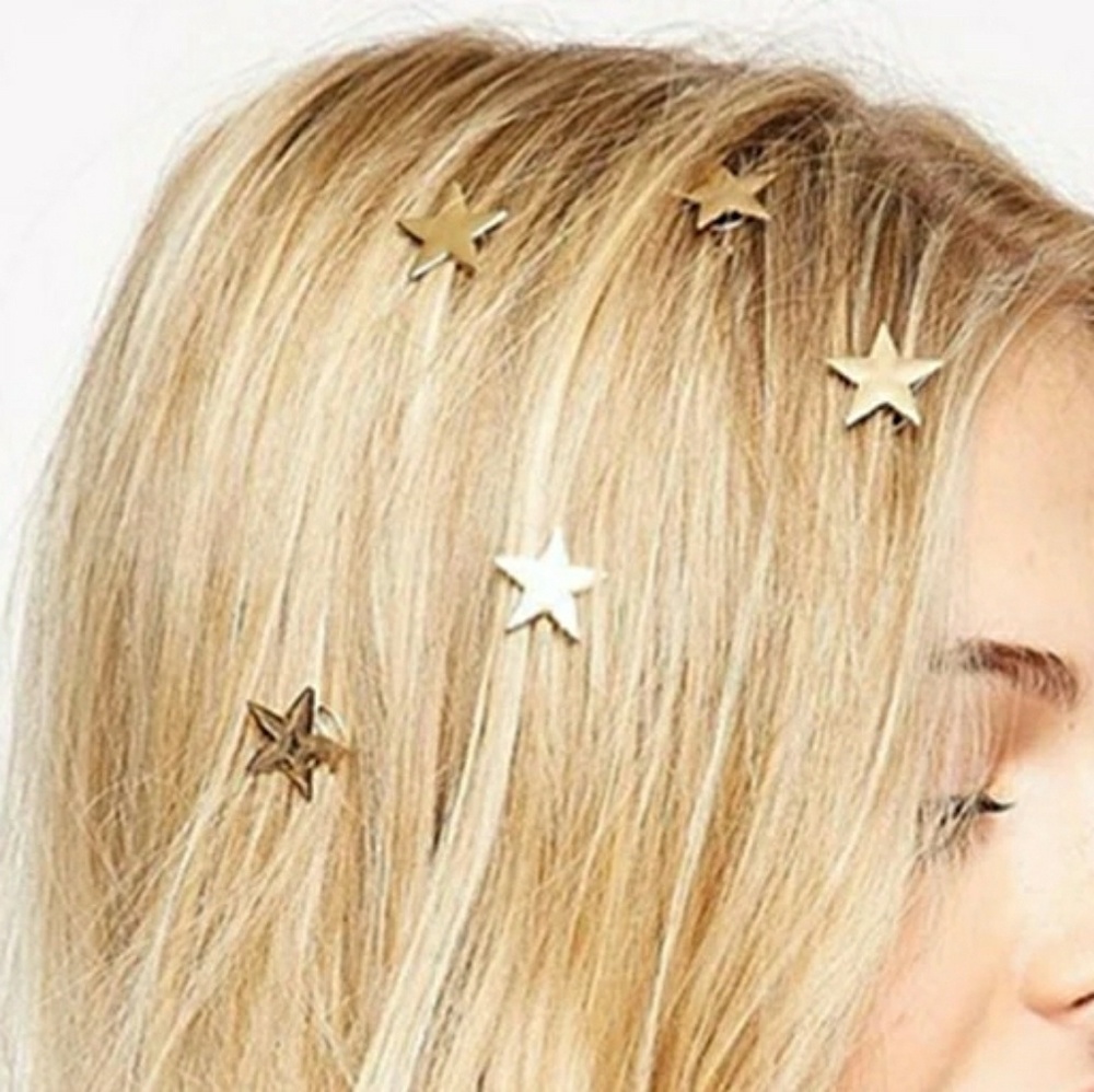 Gold Star Hair Pin Coil Clips