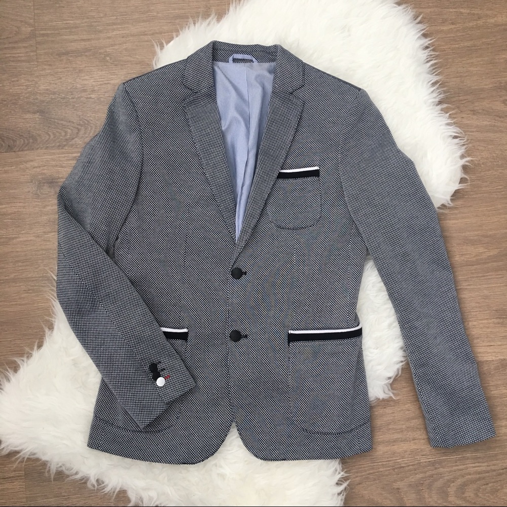 Zara Man Navy blue tweed blazer