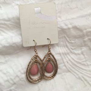 Cute drop earrings pink stone
