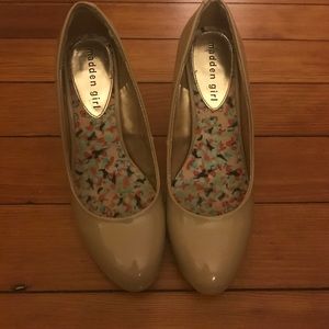 Madden Girl Nude Patent Leather Heels