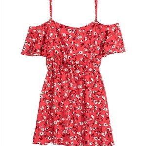 H&M floral cold shoulder dress