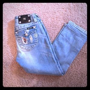 Size 26 Miss Me Cuffed Capri Jeans