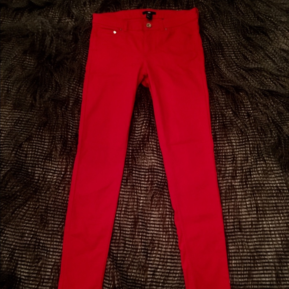 Red Skinny Jeans from H&M worn once! Size 8