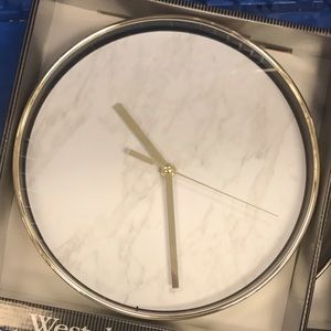 Gorgeous white marble and gold clock