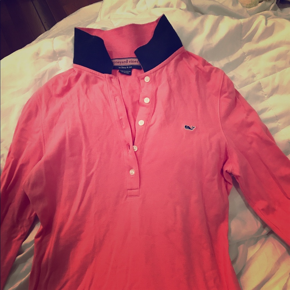 Long sleeve coral colored shirt