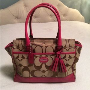 Pink/brown Coach bag