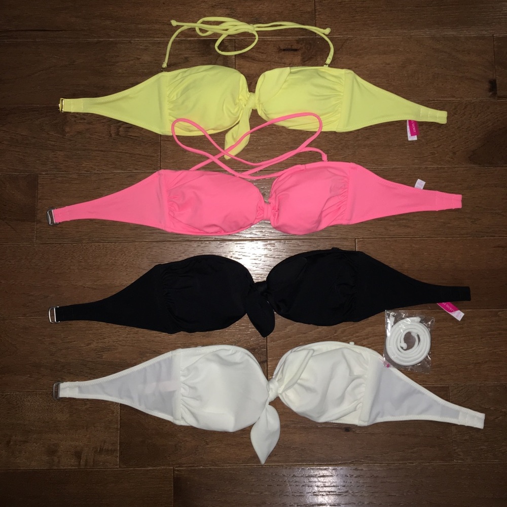 Lot of 4 Victoria's Secret Bandeau swim tops