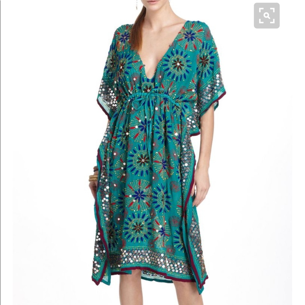 Anthropologie Embellished Kaftan Coverup