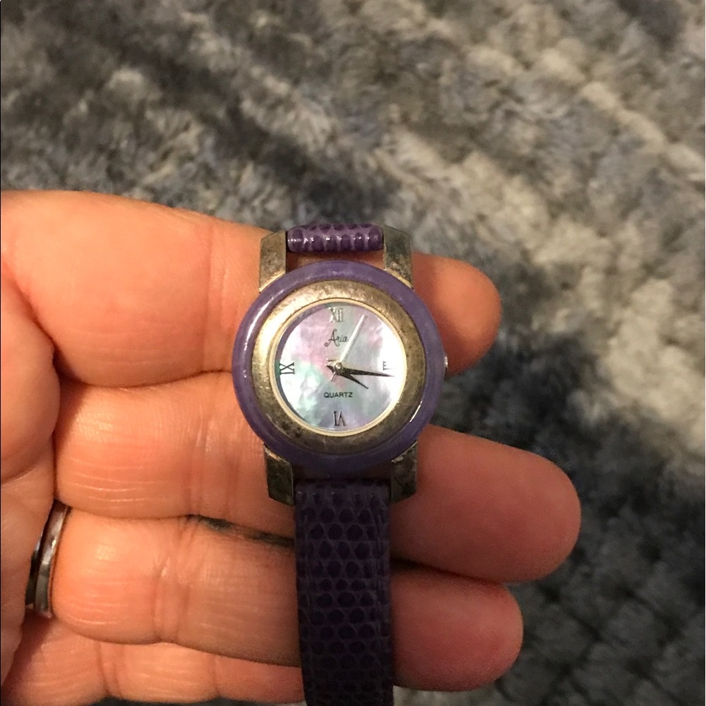 Purple mother of pearl watch