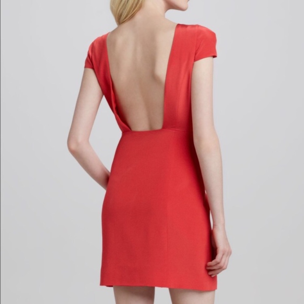 Tibi | Size 6 | Red cap sleeve scoop back dress