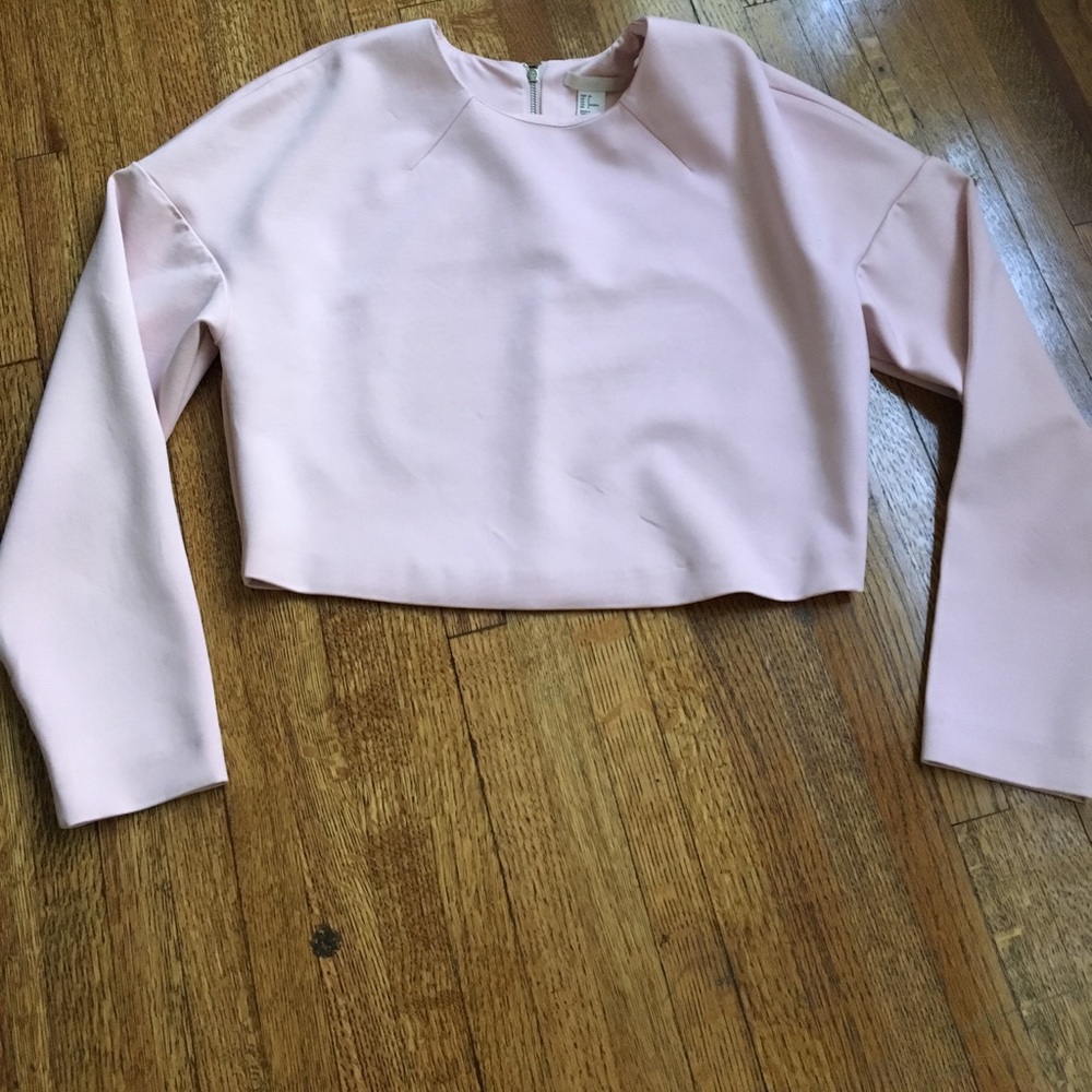 H&M boxy crop top with long sleeves