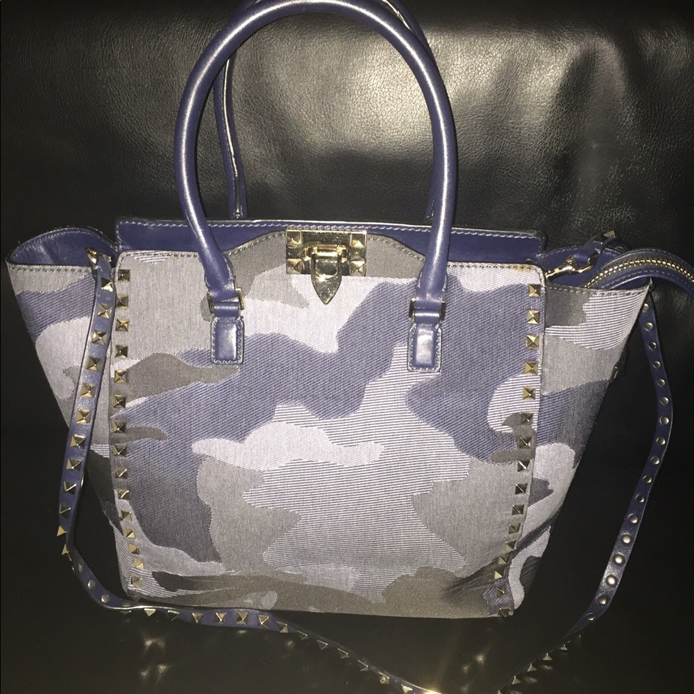 AUTHENTIC Valentino RockStud Camouflage Denim Bag