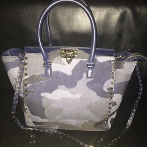 AUTHENTIC Valentino RockStud Camouflage Denim Bag