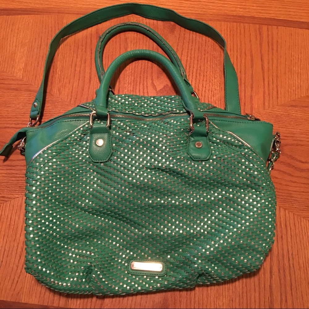 Steve Madden Kelly Green and Gold Purse
