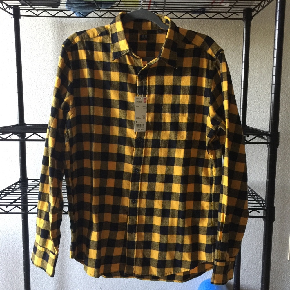 Uniqlo Checked Long Sleeve Flannel Yellow Black
