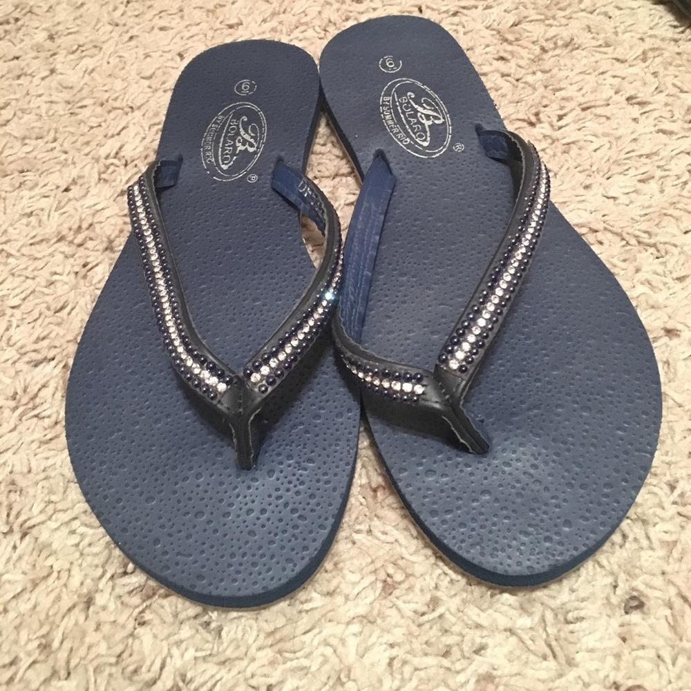 Blue flip flops