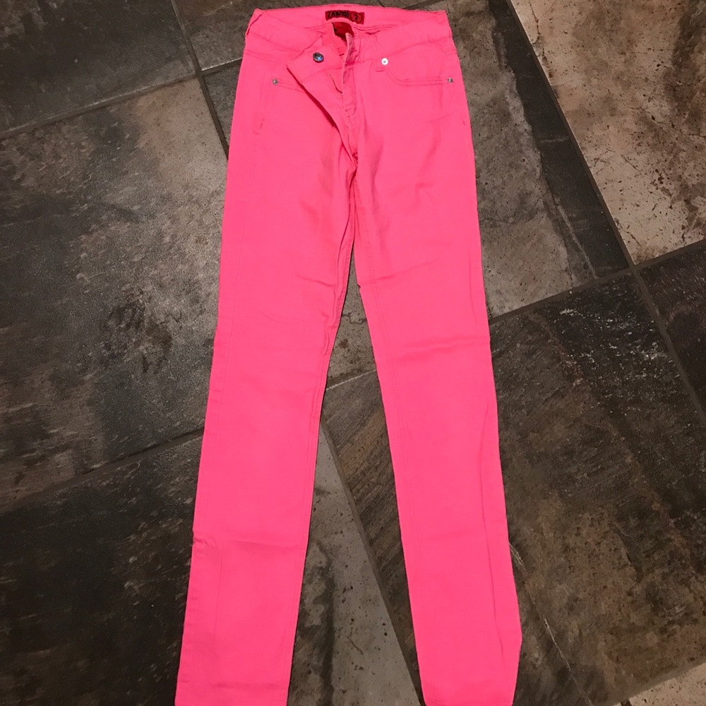 Pink Zanadi straight leg jeans