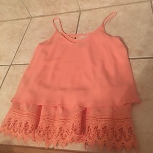 Coral Lace Top