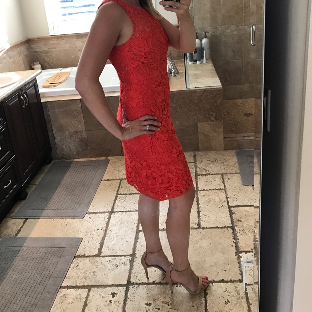 Red lace J Crew Collection Dress Size 4