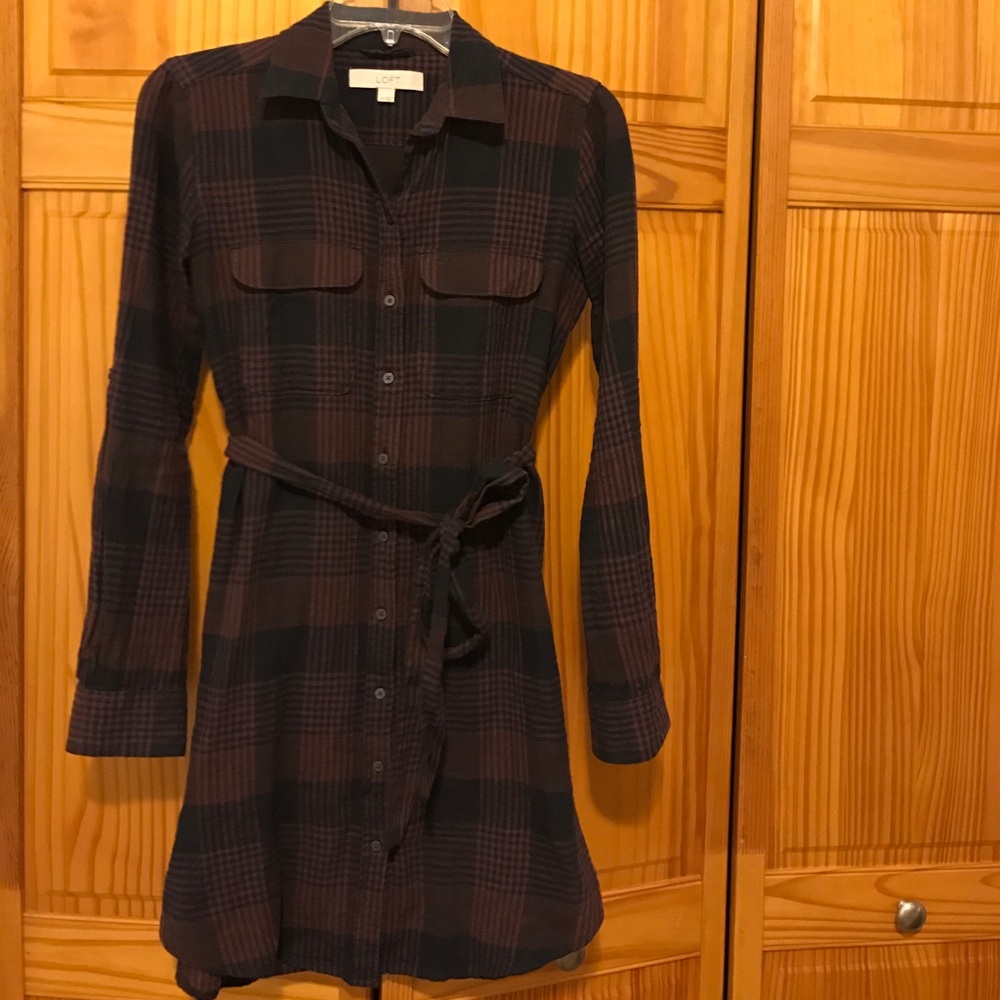 Plaid shirt dress