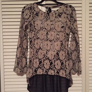🔵 A'Reve Sheer & Backless Lace Top LIKE NEW