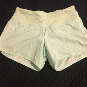 Lululemon mint green and polkadot running shorts