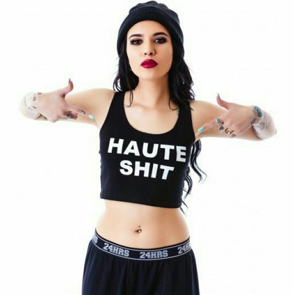 24hrs Lip Service Haute Shit Crop Top Size L & XL