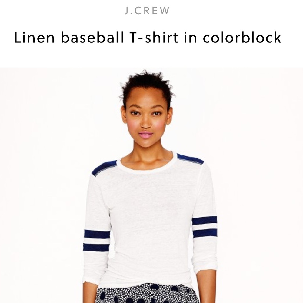 J. Crew linen baseball t-shirt *PRICE REDUCED*