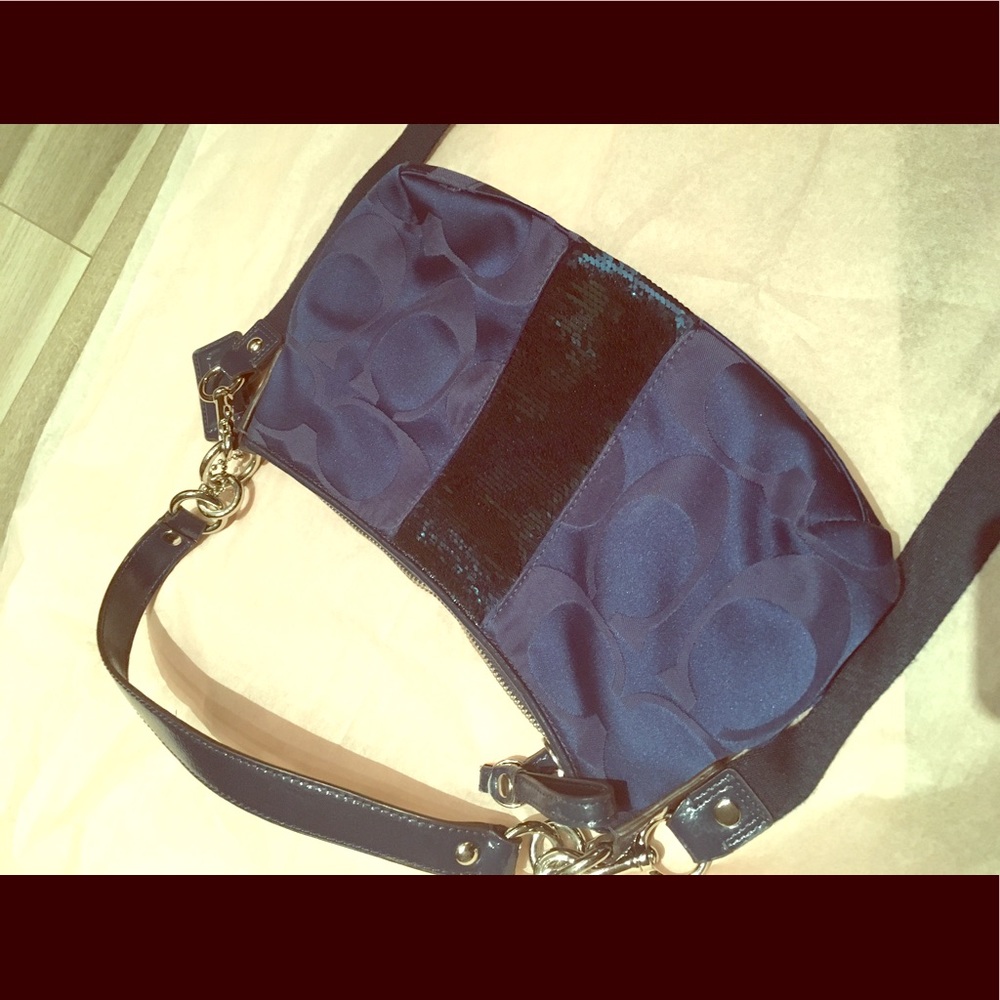 Navy blue Coach cross-body bag