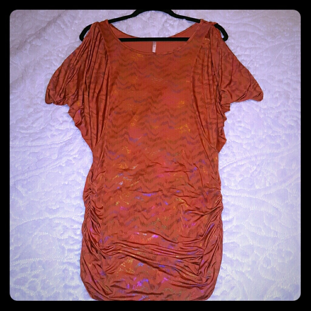 Orange printed dress!