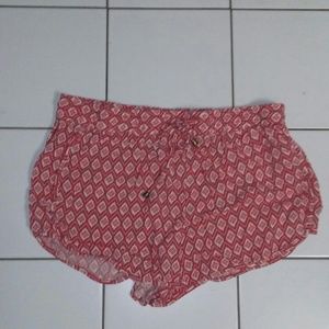 Pink fabric shorts