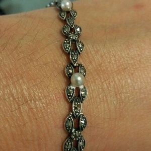 Judith Jack Marcasite And Pearl Bracelet