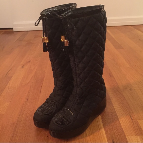 Tory Burch Shoes - Tory Burch Gigi Quilted Wedge Boots Size 5