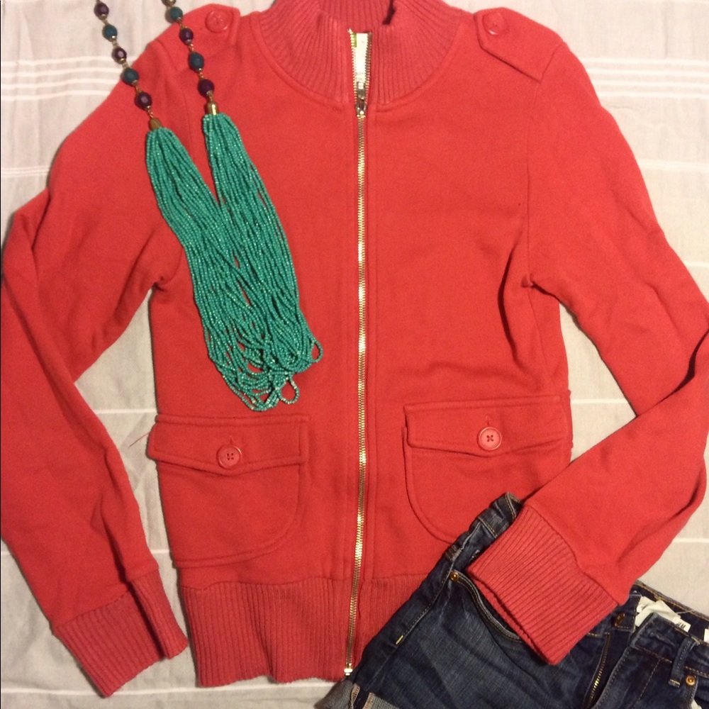 Red Zip-up Sweater