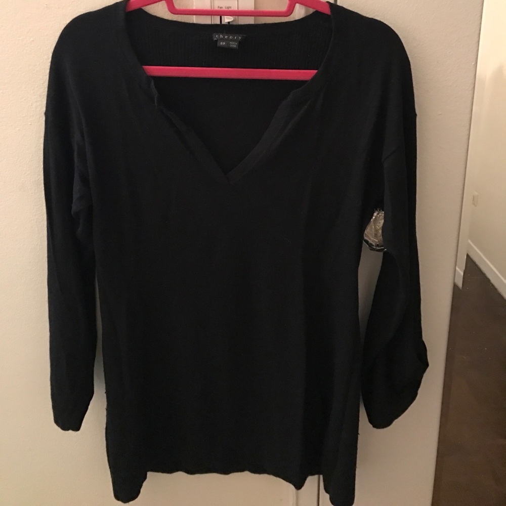 Theory black cashmere/cotton tunic