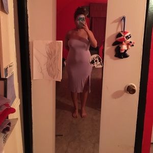 Purple scoop back dress