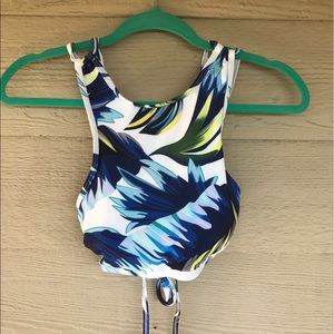 Cupshe Blue & White Bikini Top