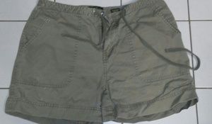 Olive green jean shorts