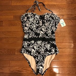 Sea Angel Black Floral Swimsuit! Brand New