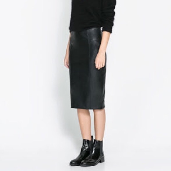 Zara Dresses & Skirts - Zara Leather Pencil Skirt