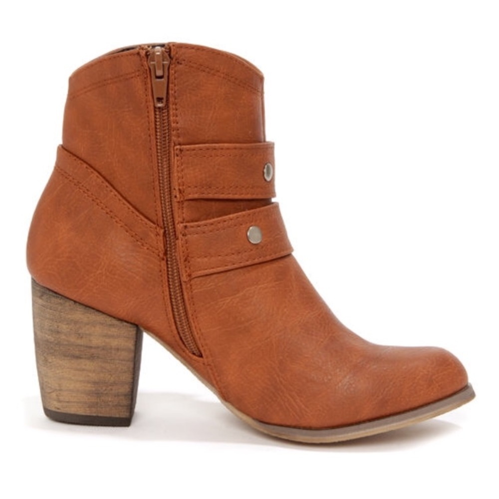 Mixx Shuz Tan Buckle Ankle Bootie